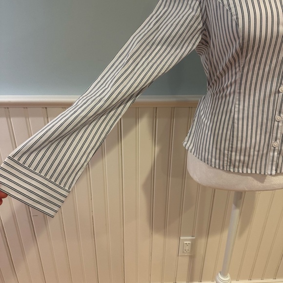 Striped Button-Up Women's Top - Picture 2 of 8
